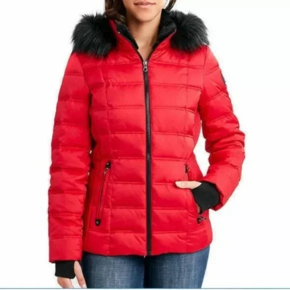Nautica Womens Faux Fur Trim Hooded Midweight Puffer Jacket - Picture 9 of 12
